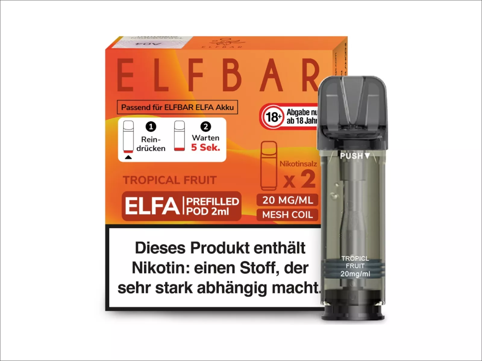 ELFBAR Elfa Pod, 20mg/ml Tropical Fruit VE10