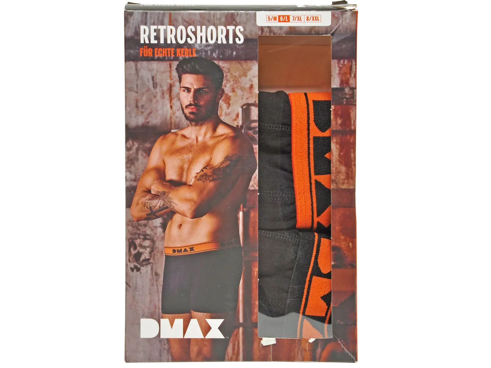 DMAX Boxershorts, Retroshorts, 2er schw./or., XL