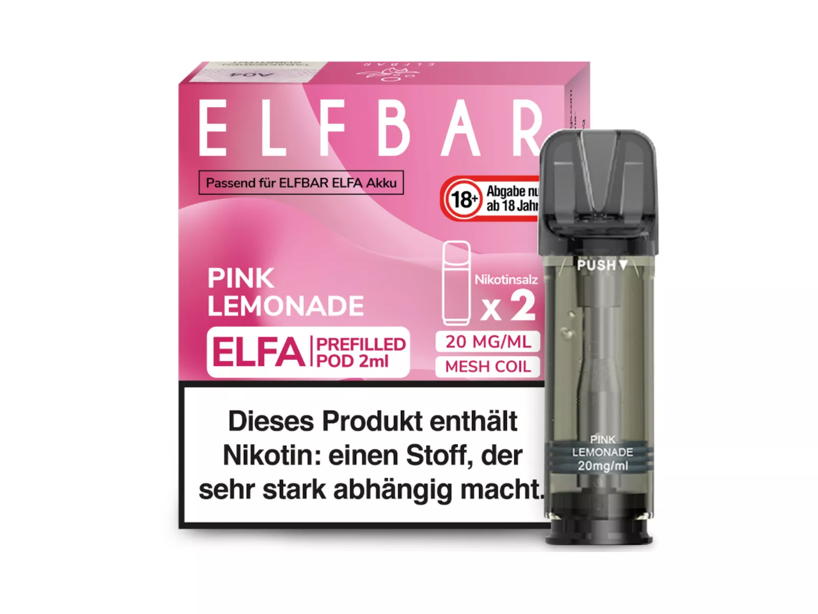 ELFBAR Elfa Pod, 20mg/ml Pink Lemonade VE10