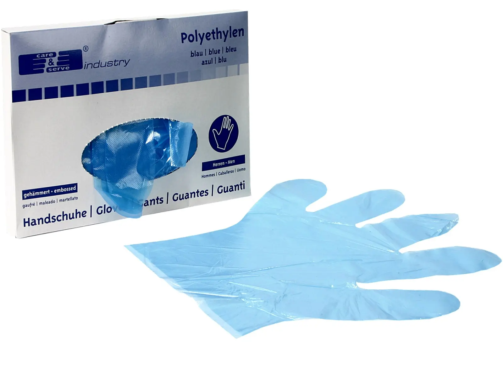 Einmalhandschuh blau PE-Öffnung Mitte 100erBox