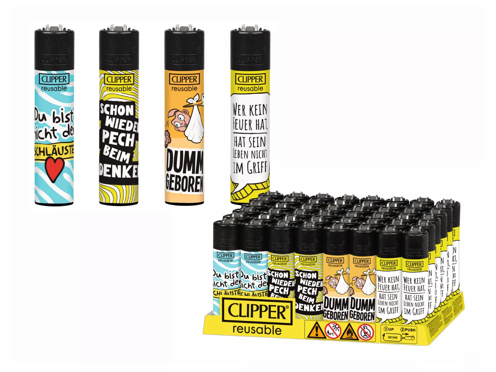 Feuerzeuge CLIPPER Dumm 2, 48er Disp.